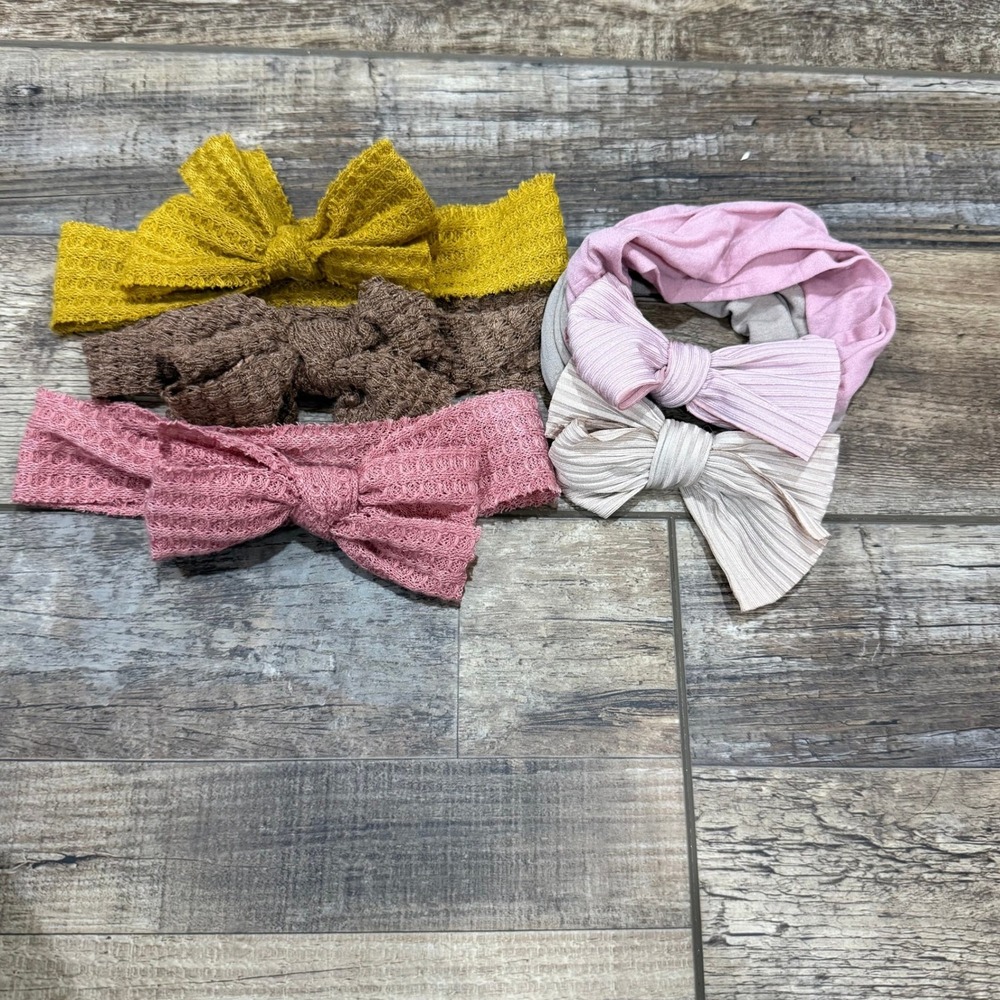 Kids Baby Girls Headbands‎ Bows Soft Fabric Infant Toddler Hair Accessories Set